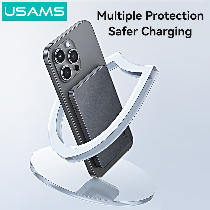 USAMS Wireless Power Bank 5000 / 10000mAh Sạc từ tính không dây Sạc nhanh USB-C Đầu vào / Ra cho iP17 16 15 14 13 12 Series | BigBuy360 - bigbuy360.vn