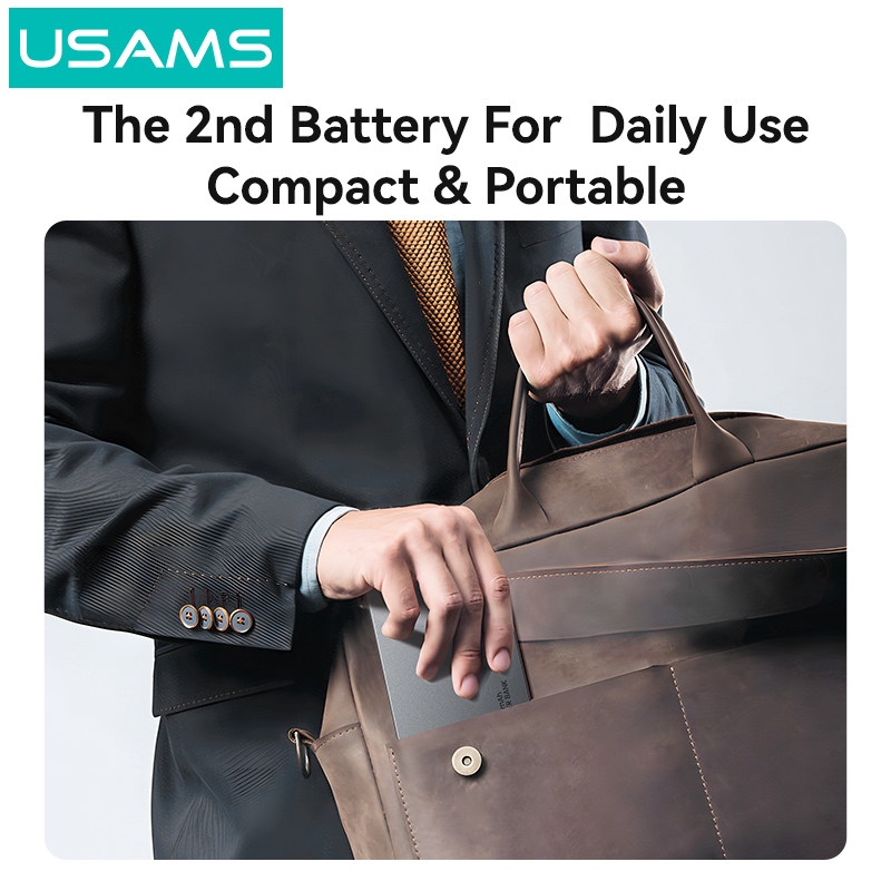 USAMS Wireless Power Bank 5000 / 10000mAh Sạc từ tính không dây Sạc nhanh USB-C Đầu vào / Ra cho iP17 16 15 14 13 12 Series | BigBuy360 - bigbuy360.vn