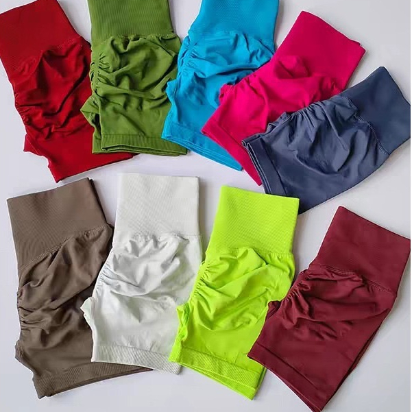 Quần short tập yoga chạy bộ thể dục lưng cao liền mạch mới về