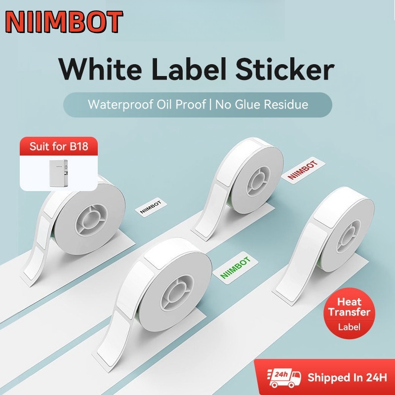 Niimbot B18 Nhãn dán nhãn trắng / bạc / đen Chống thấm dầu Giữ 10 năm + Giấy nhãn truyền nhiệt cho m