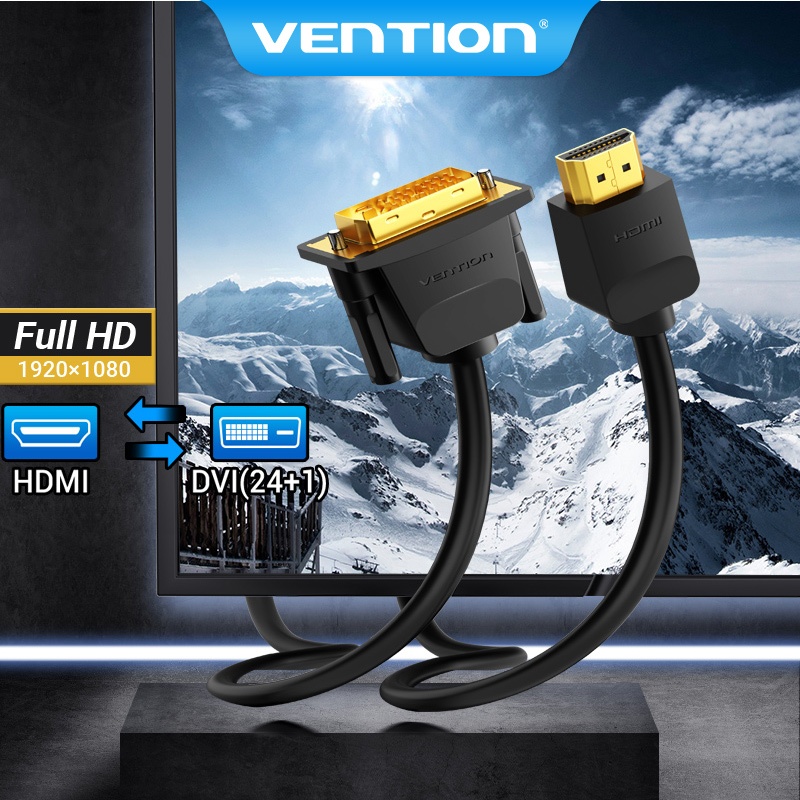 Cáp DVI HDMI Vention HDMI Sang DVI 24+1 Hỗ Trợ 1080p Cáp Dvi-D Sang HDMI cho tivi máy tính xách tay