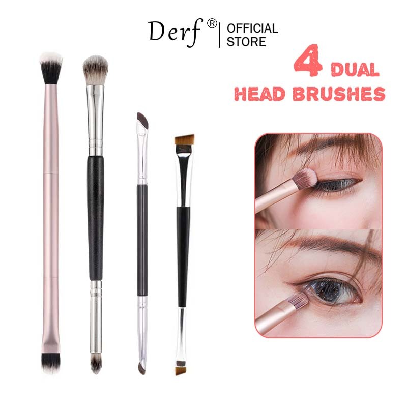 Bàn chải trang điểm phấn mắt hai đầu đa chức năng Dụng cụ mỹ phẩm Bàn chải làm đẹp trang điểm