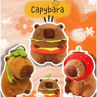  35-55cm Gấu bông kèm chăn Capybara Đeo Balo Rùa Xanh,Capybara hồng Chuột Lang nước Nhồi Bông Mini và To Chảy Nước Mũi 