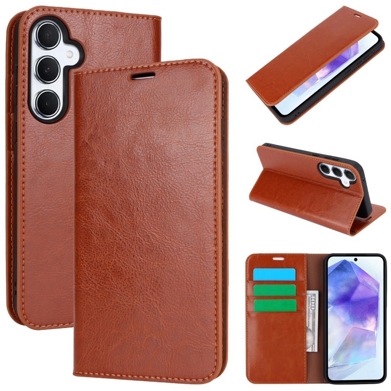 Ốp Da Chính Hãng Cho Samsung Galaxy S24 S23 S22 S21 Ultra S20 FE S10 S9 S8 Plus S10E Vỏ Lật Bảo Vệ Doanh Nghiệp