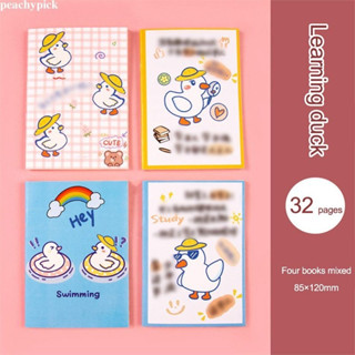 🍑peach🍑 Vở viết A5 60 trang dán gáy S15 bìa hoạ tiết hoạt hình đáng yêu giấy kẻ ngang, tập sổ tay ghi chép