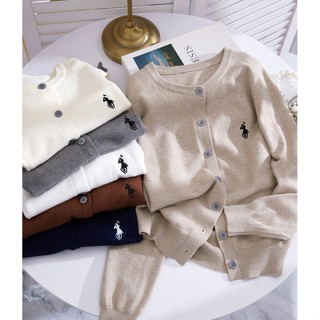  Áo len dệt kim dài tay thêu ngựa cổ điển Hàn Quốc 