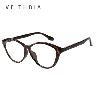 Veithdia Kính mắt mèo mới thời trang siêu nhẹ dành cho nữ ống kính phẳng chống ánh sáng xanh TR1301