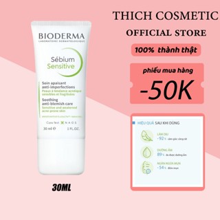 Kem Dưỡng Bioderma Sebium Sensitive Pore Refiner 30ml giảm mụn viêm nhạy cảm Giúp Se Khít Lỗ Chân Lông, Giảm Bóng Nhờn-cho da dầu mụn