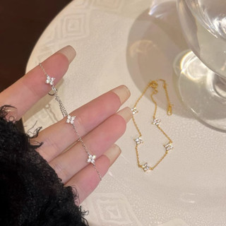  Việt Nam 1 Ngày Giao💕Gypsophila Bốn Lá Vòng Tay Cỏ Ba Lá Nữ Bạc Ánh Sáng Sang Trọng Niche Thiết Kế Tay Trang Sức Phong Cách Mới Hot 