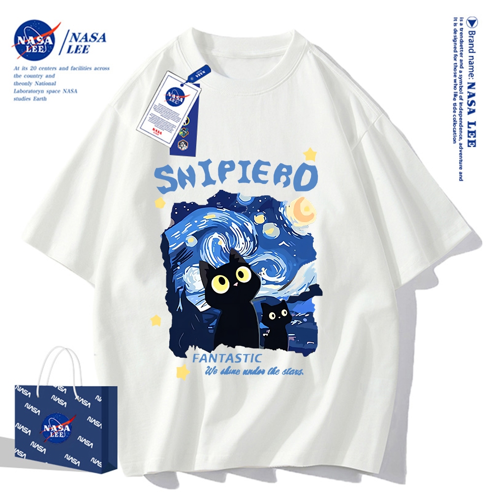🔥Hàng có sẵn🔥Nasa Khớp Ngắn Tay Nam Nữ Xu Hướng Thời Trang Mùa Hè 2024 Phong Cách Mới Rời Cặp Đôi Nửa Tay