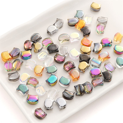 [10x8mm] 10 Miếng Đầu Mèo Hạt Thủy Tinh Pha Lê Hạt Mèo Con Dễ Thương Phụ Kiện DIY Handmade Vật Liệu Trang Sức