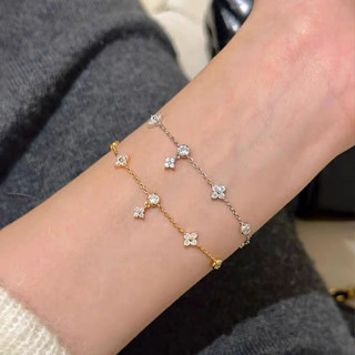 Việt Nam 1 Ngày Giao💕Bạc Sterling Bốn Lá Vòng Tay Cỏ Ba Lá Nữ Niche Ánh Sáng Sang Trọng Thoáng Mát Phong Cách Cao Cấp Cảm Giác Bán Chạy Trang Sức Tinh Tế