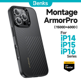 [Benks Official] Ốp lưng Benks từ tính Montage ArmorPro tích hợp sợi Kevlar cho IPhone 16 Plus 15 14 Pro Max TPU Vỏ bảo vệ chống sốc rơi mỏng bao gồm tất cả