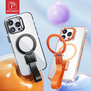 Oatsbasf Magsafe Vỏ điện thoại túi khí chống rơi từ tính có dây buộc Vòng điện thoại có thể tháo rời cho iPhone 16 ProMax / 16 Pro / 16 Plus / 16 / 15 ProMax / 15 Pro / 15 Plus / 15 / Samsung Galaxy S24 Ultra