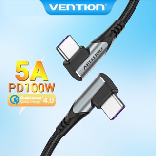 Cáp Vention PD 100W Type C USB 2.0 Sạc nhanh 5A QC Sạc nhanh 4.0 Góc thẳng / phải USB C sang USB C Cáp dữ liệu sạc nhanh cho Android