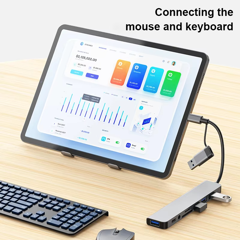 Hub type C USB 3.0 mở rộng 8 port cáp cổng chuyển đổi 2 đầu in 1 có 3.5 thẻ SD/TF máy tính laptop máy in | BigBuy360 - bigbuy360.vn