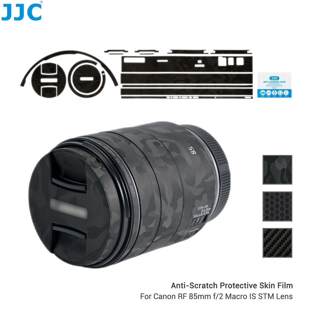 JJC Miếng dán bảo vệ chống trầy da không dư 3M cho Canon RF 85mm F2 Macro IS STM ống kính Phim bảo vệ da chống dính