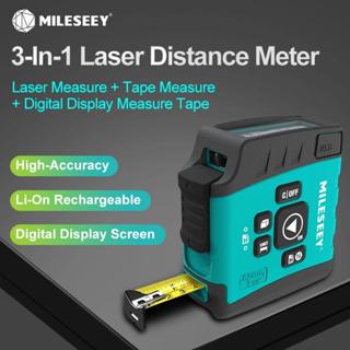 Mileseey Máy đo khoảng cách Laser 3 trong 1 DT20 Máy đo khoảng cách Laser Bluetooth Màn hình kỹ thuật số Đo băng Laser