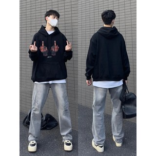 PEAR DODO Thương hiệu thời trang Mỹ mùa thu đông áo hoodie đường phố cao cấp thân thiện với thiết kế ngón giữa in hình thiết kế vui nhộn hàng đầu