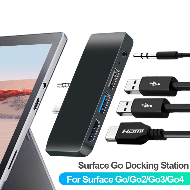 Surface Go/Go2/Go3/Go4 Docking Station 4in1 Phụ kiện Microsoft Surface Go với Hub cổng HDMI 4K+USB3.