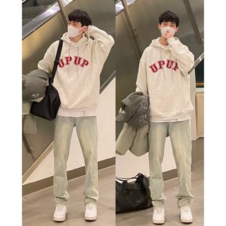 PEAR DODO  Áo hoodie in chữ thủy triều Hàn Quốc cặp đôi áo hoodie dáng rộng