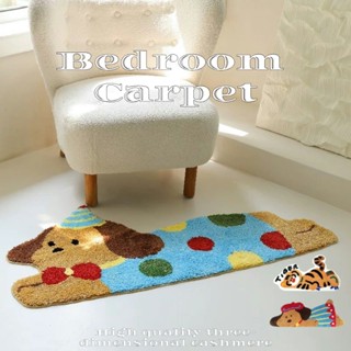 thảm long,Cashmere ba chiều,Họa tiết chó con chấm bi hoạt hình dễ thương,Kích thước 40*100 cm đến 70*120 cm,Mềm mại, thoải mái và có khả năng thấm hút cao.thảm trải sàn phòng ngủ,thảm trải sàn phòng khách
