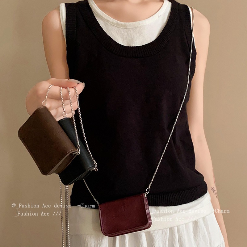 Da nhân tạo vuông thắt lưng từ tính gói thời trang đơn giản mini chéo túi nhỏ thời trang đi làm tinh tế 100 sắp xếp trang trí