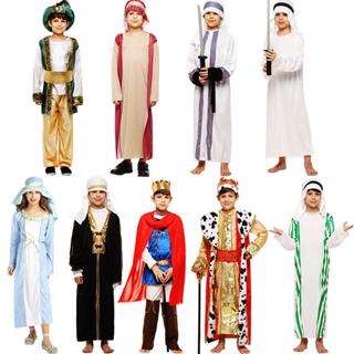 Trẻ Em Cosplay Trang Phục Trẻ Em Hoàng Tử Ả Rập Trang Phục Trình Diễn Trang Phục Chiến Binh Ả Rập Trung Đông Quần Áo Áo Hồi Giáo Cho Bé Trai Và Bé Gái