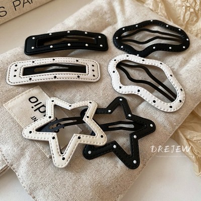DREJEW Kẹp tóc chấm bi đen trắng chấm tóc cho trán gãy tóc nổ clip đi lại dễ thương BB clip ngọt ngào mát mẻ hot girl hợp thời trang phụ kiện dành cho nữ
