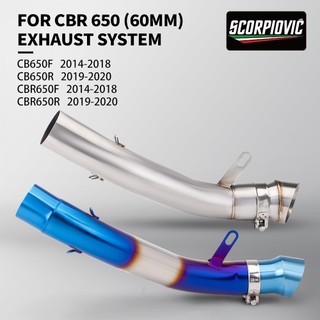 Xe Máy Xả Sửa Đổi Giao Diện 60 Mm Giữa Liên Kết Ống Trượt Trên Cho CB650F CBR650F 2014-2018 CB650R CBR650 2019-2022