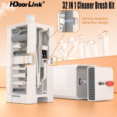 Hdoorlink Bộ Dụng Cụ Vệ Sinh Laptop 32in1 Bộ dụng cụ làm sạch đa chức năng Bàn phím máy tính Bộ bàn chải làm sạch điện thoại Laptop Tai nghe Dụng cụ làm sạch