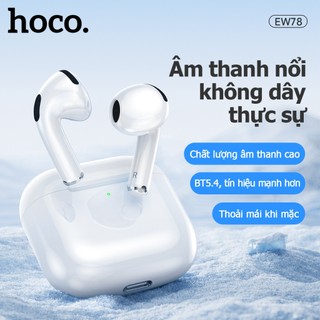  Tai nghe Bluetooth không dây thực sự HOCO EW78TWS Tai nghe Bluetooth 5.4 có Mic Tai nghe nhạc rảnh tay bán trong tai cho IOS & Android Universal với cáp sạc USB C 