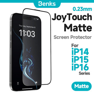 [Chính thức của Benks] Benks 0.23mm JoyTouch Matte Bảo vệ màn hình cho IPhone 16 Plus 15 14 Pro Max Game Phim kính cường lực chống vân tay chống chói