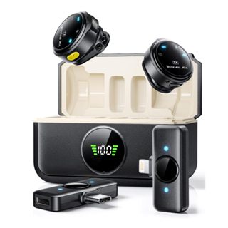 Micro Lavalier không dây cho iPhone / Android, Mics ve áo có đầu cắm Lightning / USB-C, Mic ngưng tụ đa hướng để quay Video, phỏng vấn, Podcast, Vlog, YouTube