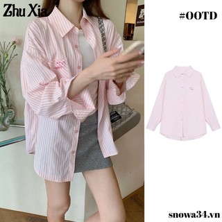 Zhu Xia Áo Sơ Mi Nữ Áo Sơ Mi Phong Cách Hàn Quốc Phù Hợp Với Tối Giản Thiết Lập Xu Hướng