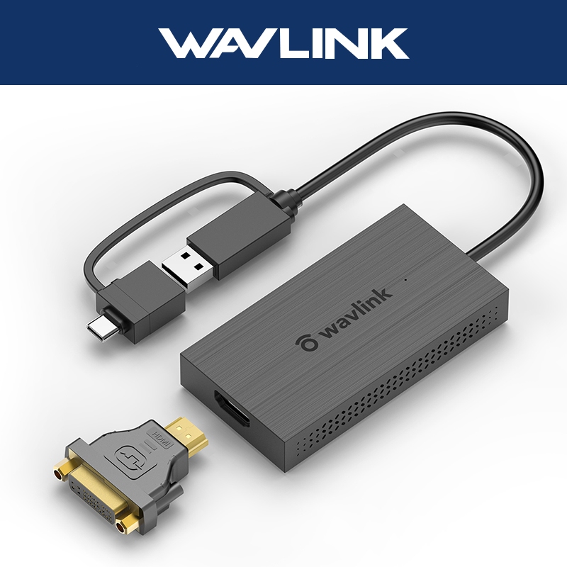 WAVLINK USB C sang DVI / HDMI Adapter Thunderbolt 3 Màn Hình Bên Ngoài Chuyển Đổi Ghi Video Card Đồ 