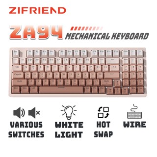 ZIFRIEND ZA94 Bàn phím cơ Gradient 3pin Chơi game văn phòng có dây có thể hoán đổi nóng Customized