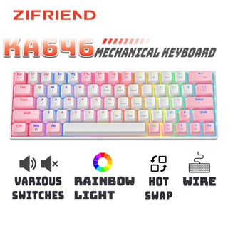 ZIFRIEND Bàn Phím Cơ Chơi Game 63 Phím 60% Chuyên Nghiệp