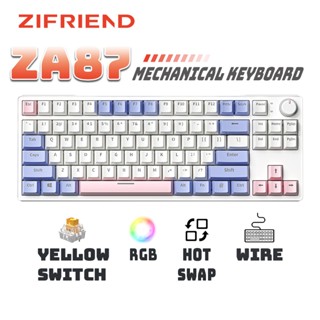 ZIFRIEND ZA87 Bàn Phím Cơ 87 Phím Đèn RGB Hotswap Tuyến Tính Dây Chuyển Đổi Bàn Phím Chơi Game