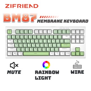 ZIFRIEND BM87 Bàn phím màng Bàn phím chơi game ánh sáng cầu vồng
