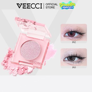 VEECCI*SpongeBob Phấn Mắt Đơn Sắc Ánh Ngọc Trai Mờ Bảng Mắt Đơn Lâu Trôi Tự Nhiên Dễ Pha Trộn 2.2g