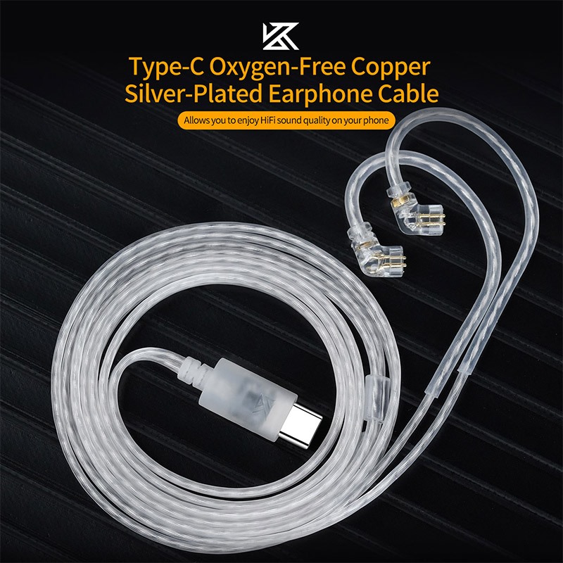 Cáp nâng cấp kết nối Type C chính hãng KZ sang jack tai nghe cho tai nghe KZ Castor ZS10 PRO 2