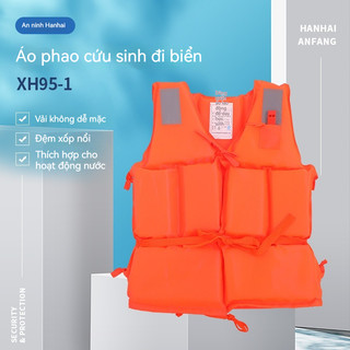 Áo phao SAIJIALUO Orange JETTING có còi báo động cuộc sống người lớn và trẻ em