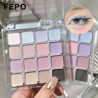Bảng Phấn Mắt FEPO 16 Màu Màu Khỏa Thân Lâu Dài Lấp Lánh Mờ Phấn Mắt Pallete Shimmer Trang Điểm