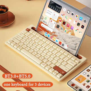  Bàn Phím Cơ Bluetooth Không Dây 79 Phím Có Giá Đỡ Cho Windows   Android   Phone   Ipad   Laptop   Notebook 