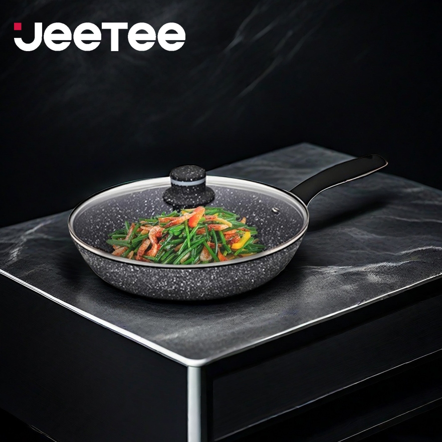 【Giá thấp lịch sử】JEETEE 20/24/28/32CM Chảo chiên chống dính PFOA Free Thích hợp cho cảm ứng & khí