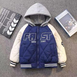 Đồng phục bóng chày trẻ em Thu đông Áo khoác có mũ trùm đầu dày phong cách mới