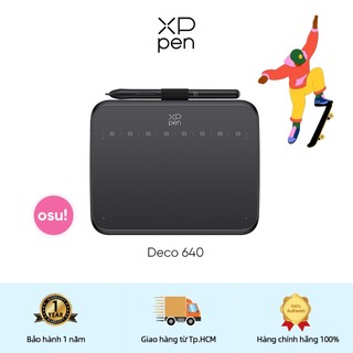  【Mẫu mới nhất XPPen Deco 640 Máy tính bảng vẽ  với 16384 mức áp suất Stylus hỗ trợ 60° Nghiêng với 8 phím tắt Diện tích vẽ chủ động 16 cm x 9 cm Tốt nhất cho OSU! Trò chơi,bảng vẽ điện tử 