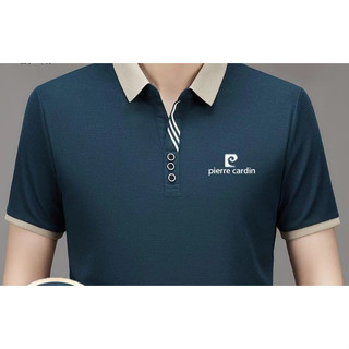 PIERRE CARDIN Xierre cardin Áo Thun Tay Ngắn Cổ Bẻ Chất Lụa Mỏng Thời Trang Mùa Hè 2023 Cho Nam