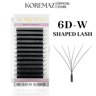  Koremaz Hoa Tự Động W Shape Bloom 6D Premade Quạt Nối Mi Tự Nhiên Mềm Ánh Sáng Cá Nhân Khối Lượng Mi 